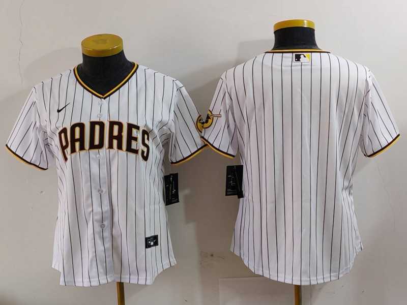 Womens San Diego Padres Blank White Cool Base Stitched Jersey